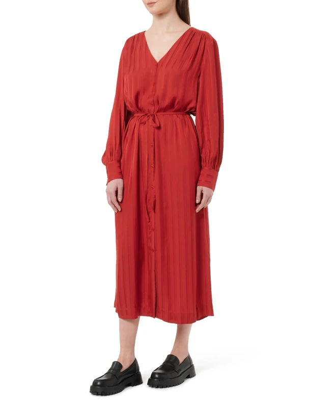 GANT Relaxed Satin Stripe Shirt Dress, Shadow Rose., 14