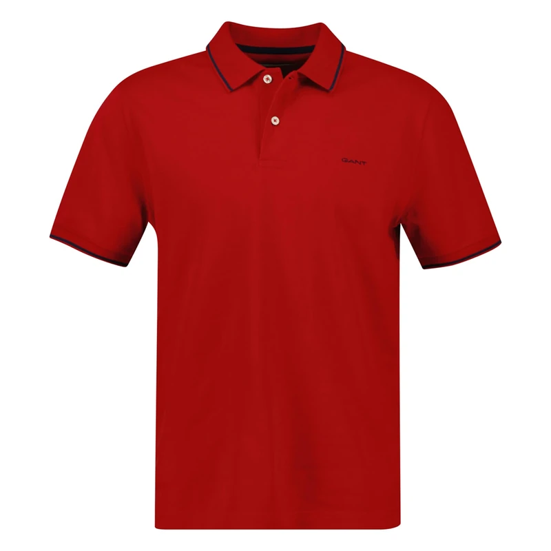 GANT Tipping SS Pique Rugger, Ruby red, L - Image 1