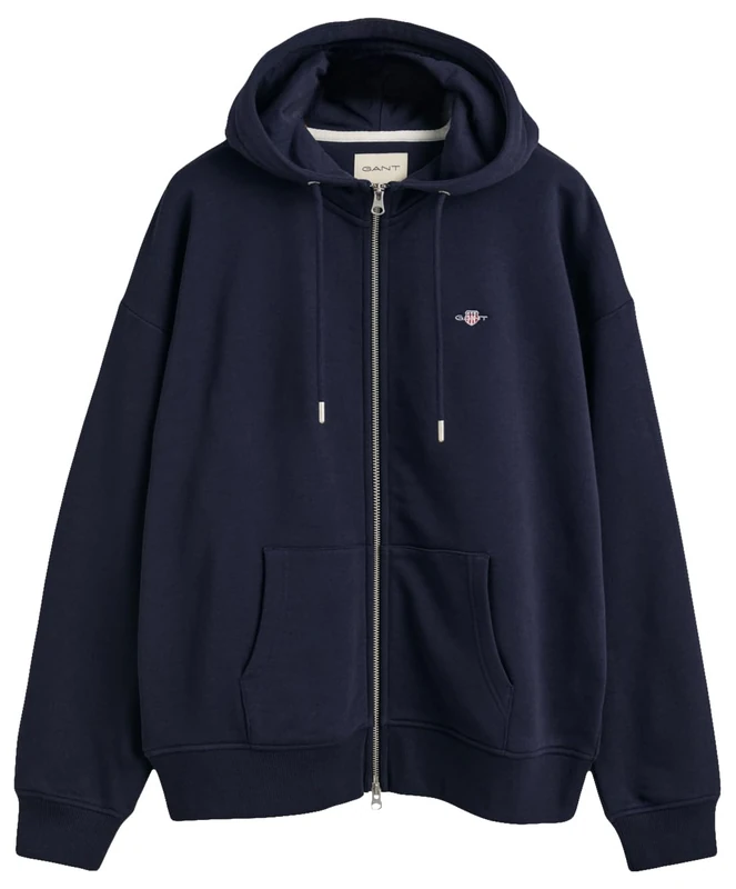 GANT Unisex Kinder SHIELD ZIP HOODIE Cardigan Sweater, EVENING BLUE,