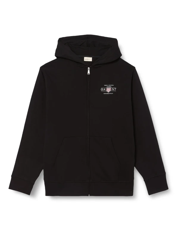 GANT Graphic Full Zip Hoodie, black, XXXXL