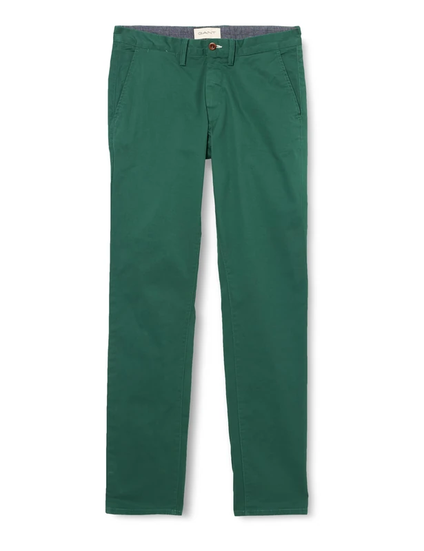 GANT Men's Regular Twill Chinos Dress Pants, Woody Green, 40 W/36 L