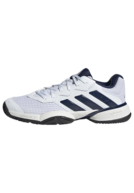 adidas Unisex Kids Barricade Kids Tennis Shoes, Cloud White/Dark Blue/Core Black, 4 UK