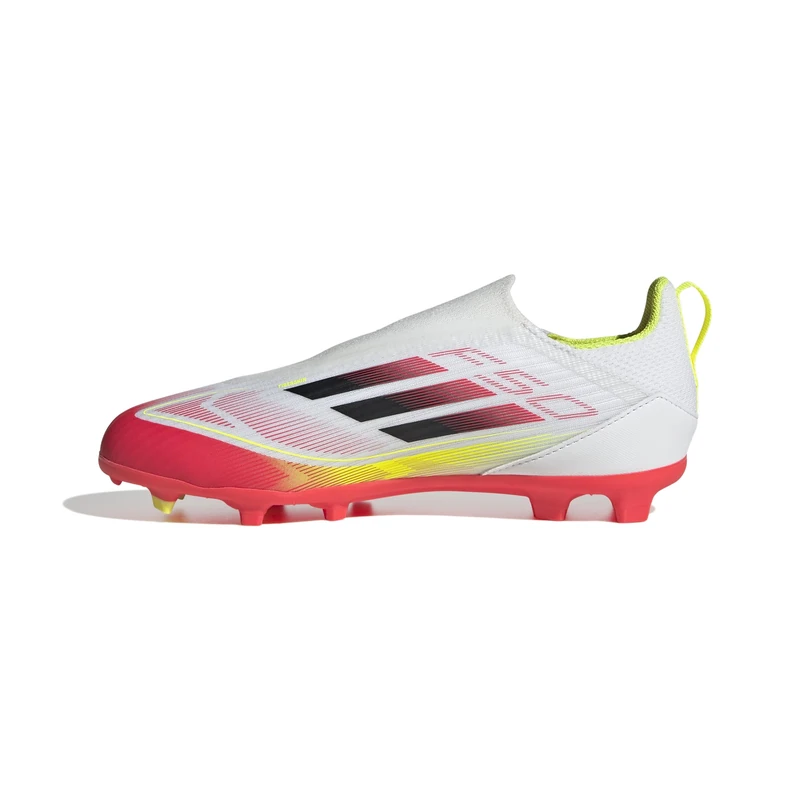 adidas Unisex Kids F50 League Laceless Football Boots FG/MG Kids, Cloud White/Core Black/Solar Yellow, 10 UK Child