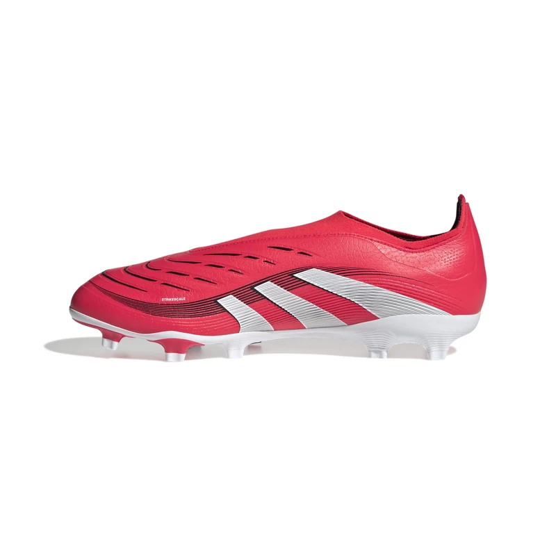 adidas Unisex Predator League Laceless Firm Ground/Multi Ground Football Boot, Lucid Red/Cloud White/Core Black, 12 UK