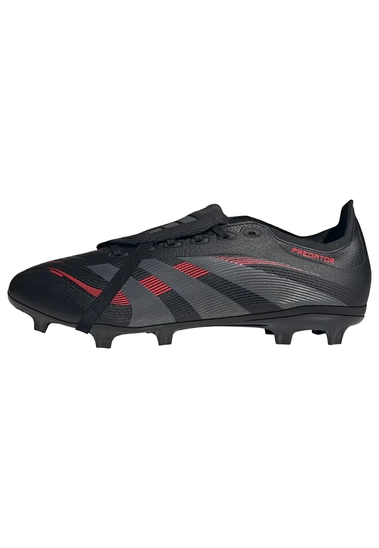 adidas Unisex Predator League FOLD-Over Tongue Firm Ground/Multi Ground Football Boots, Core Black/Grey Four/Lucid Red, 8.5 UK
