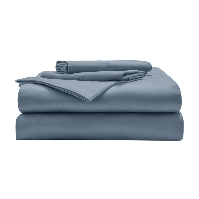 Miracle Made Luxe Cooling Bed Sheets – Slate Blue Sheets – 4-Piece Silver Infused Set – 300 Thread Count – Thermoregulating Clean & Cool Fabric