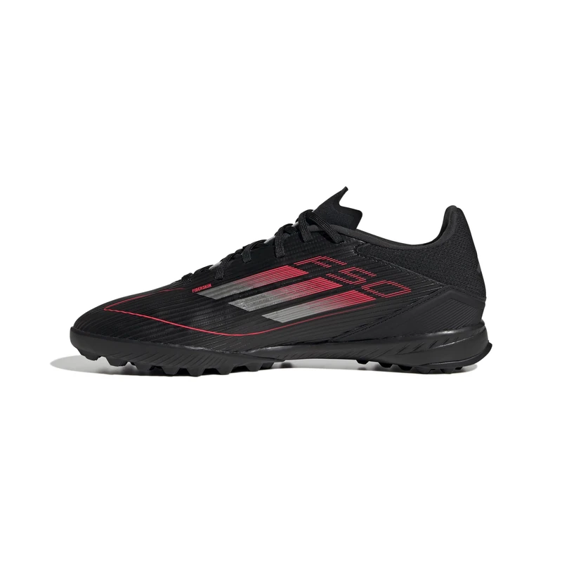 adidas Unisex Kids F50 League Football Boots Turf Kids, Core Black/Iron Metallic/Lucid Red, 1 UK