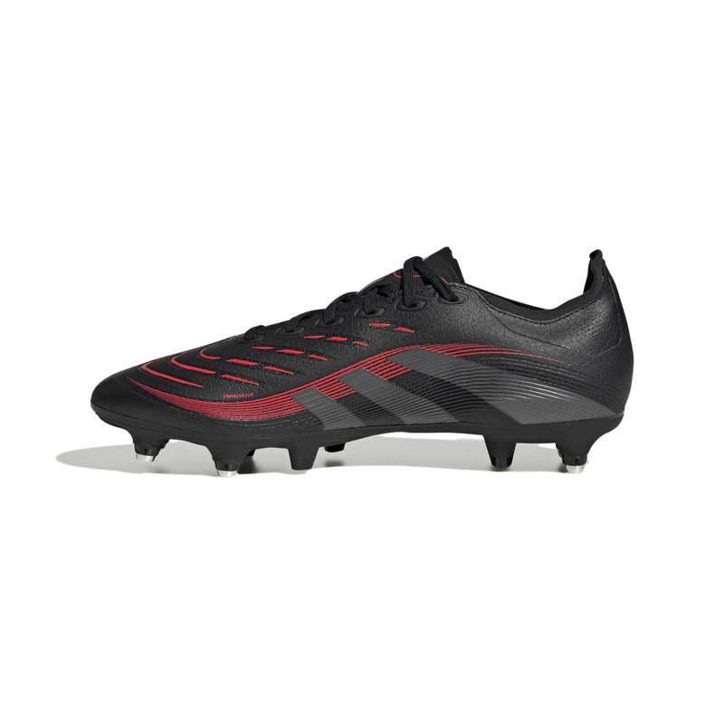 adidas Unisex Predator League Soft Ground Football Boots, core Black/Grey Four/Lucid red, 10 UK