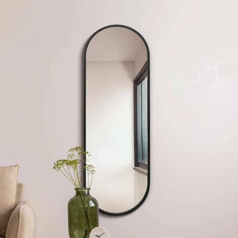 The Vultus - New Black Metal Framed Double Arched Wall Mirror 63" X 22" (160CM X 55CM) Suitable for Inside and Outside!