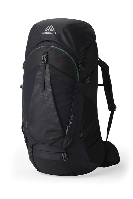 Gregory Trailflex - Stout 70 - Backpacking Backpack, 80 cm, 70 L, 1.71 KG, Backpacking Pack with Adjustable Fit for Men, Hydration Compatible, Rain Cover Included, Black (Forest Black)