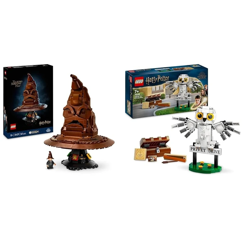 LEGO Harry Potter Talking Sorting Hat Set, Model Kits & Harry Potter Hedwig at 4 Privet Drive, Buildable Toy for 7 Plus Year Old Kids, Girls & Boys, with an Owl Figure, Independent Play Set