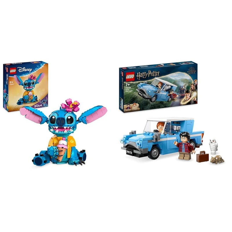 LEGO Disney Stitch and Harry Potter Flying Ford Anglia Sets