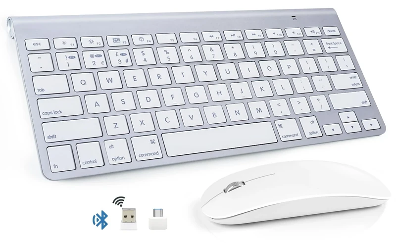 Bluetooth Keyboard and Mouse Combo for Mac QWERTY Quiet Wireless Keyboard Mouse compatible with all Apple MacBook Air Pro iMac iPad (2th Gen.)