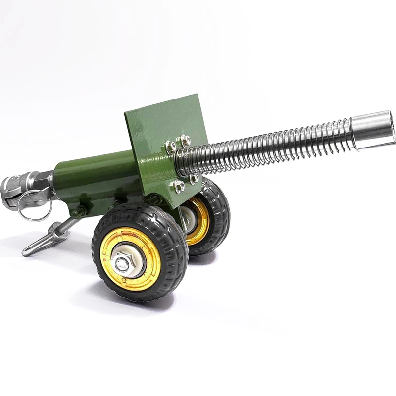 TIETHEKNOT Mini Green Stainless Steel Cannon Model, Perfect for Outdoor Play and Collector's Gift