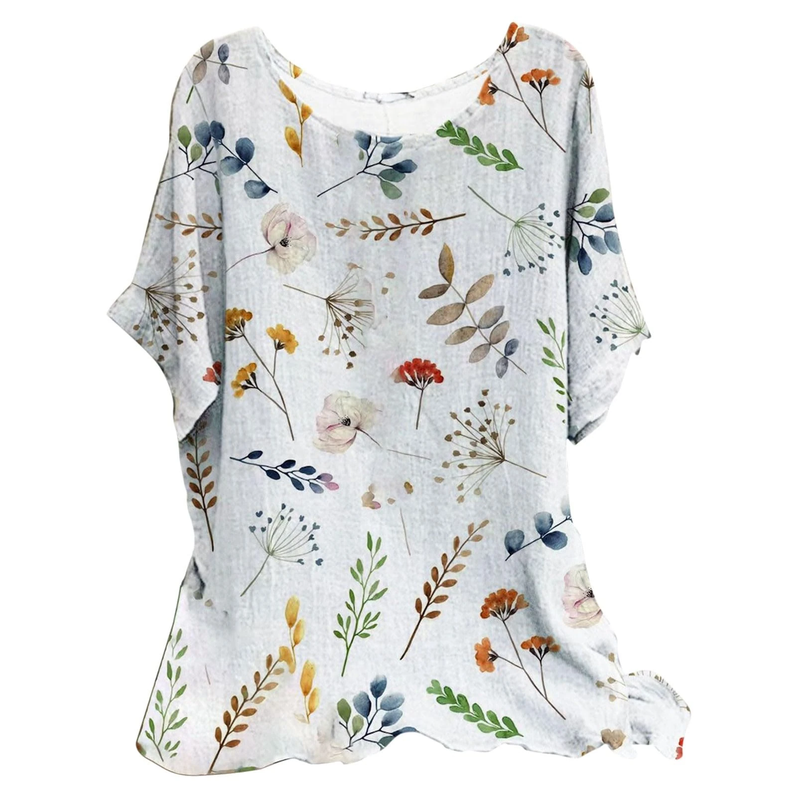 Women's Linen Tops Cheap Femboy Clothing Three Quarter Sleeve Tops Skims Cheesecloth Tops Window Short Sleeve Ladies Blouse Clearance Summer Vacation Essentials Daily Home Cotton and Linen T-Shirts