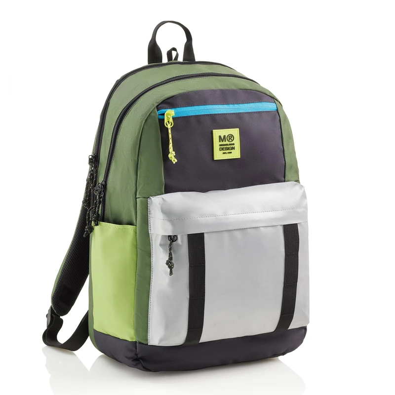 Miquelrius MOCH. Triple Amsterdam Reci. Rider Green, Unisex Children's School Backpack, Multicolor, 470x250x155mm, multicoloured, 470x250x155 mm