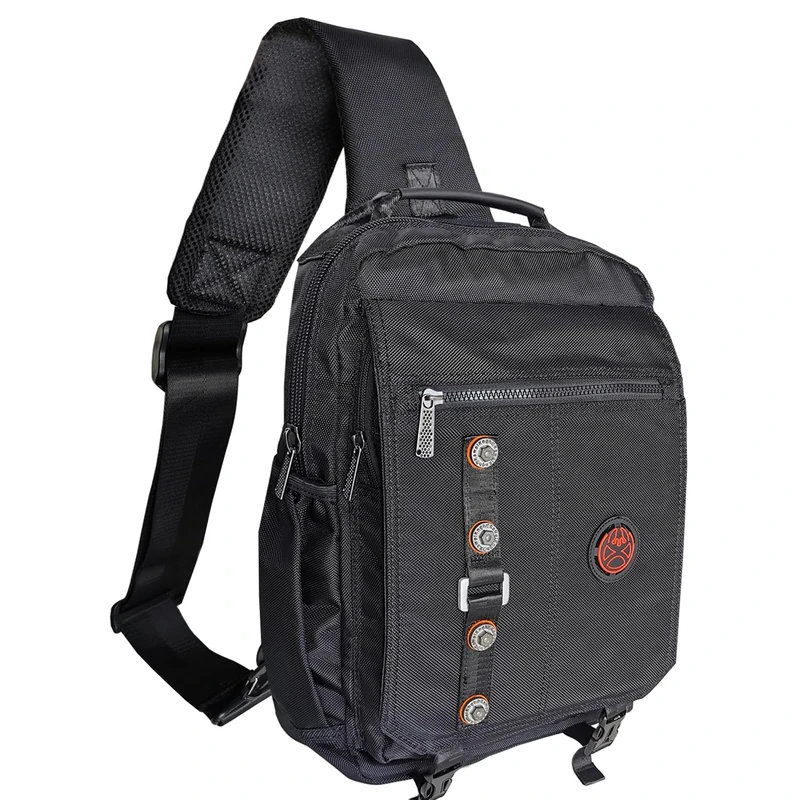 Kawei Knight Large Sling Bag Laptop Backpack Cross Body Messenger Bag Shoulder Travel Rucksack, C- Black, L, Sling Bag