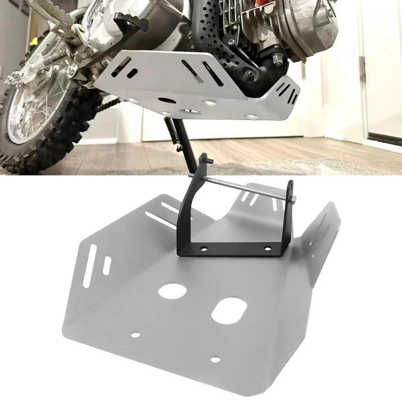 KKZOL Motorcycle Skid Plate Replacement For Honda CRF110F 2013-2025 Under Engine Protection Aluminum Bash Plate(Silver)