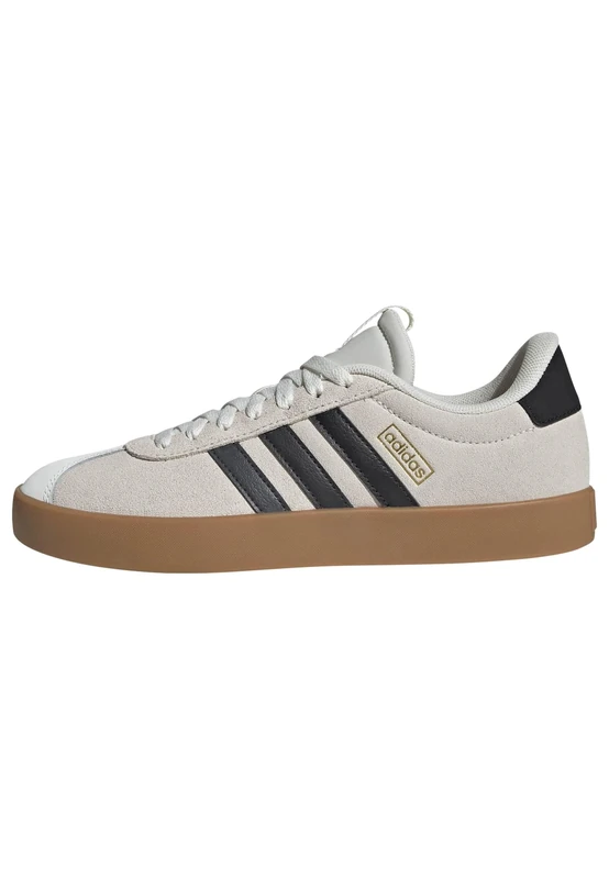 adidas Women's VL Court 3.0 Shoes, Off White/Grey Six/Gold Metallic, 8 UK