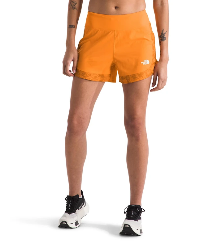 The North Face Women's Sunriser 4In Shorts, Apricot Glaze Mountain, L