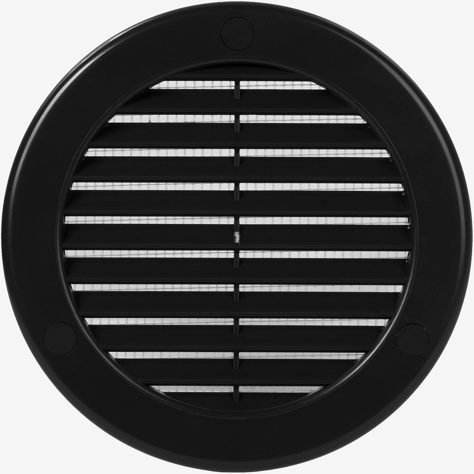 Vent Systems 100 mm / 4" Inch (Opening Dimensions) - Pack of 50 - Black Soffit Vent Cover - Plastic Round Air Vent Grille - Built-in Mesh Screen - HVAC Register Louver for Bathroom, Home, Kitchen