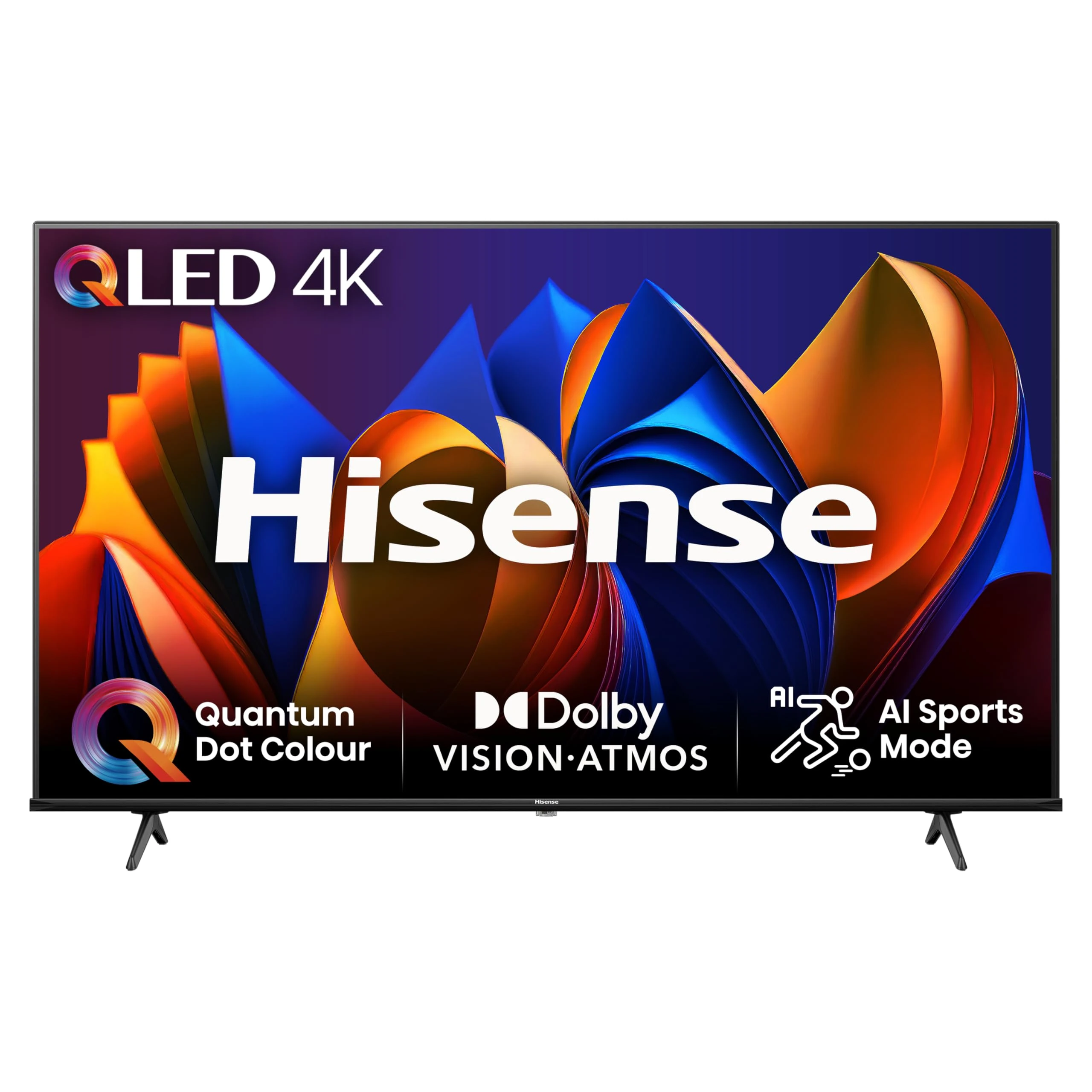 Hisense 43 Inch 4K QLED Smart TV 43E77NQTUK - Quantum Dot Colour, 4K AI Processor, Dolby Vision Atmos, Smooth Motion, Sports Mode, Vidaa OS with Freely, Youtube, Netflix and Disney+ (2024 Model)