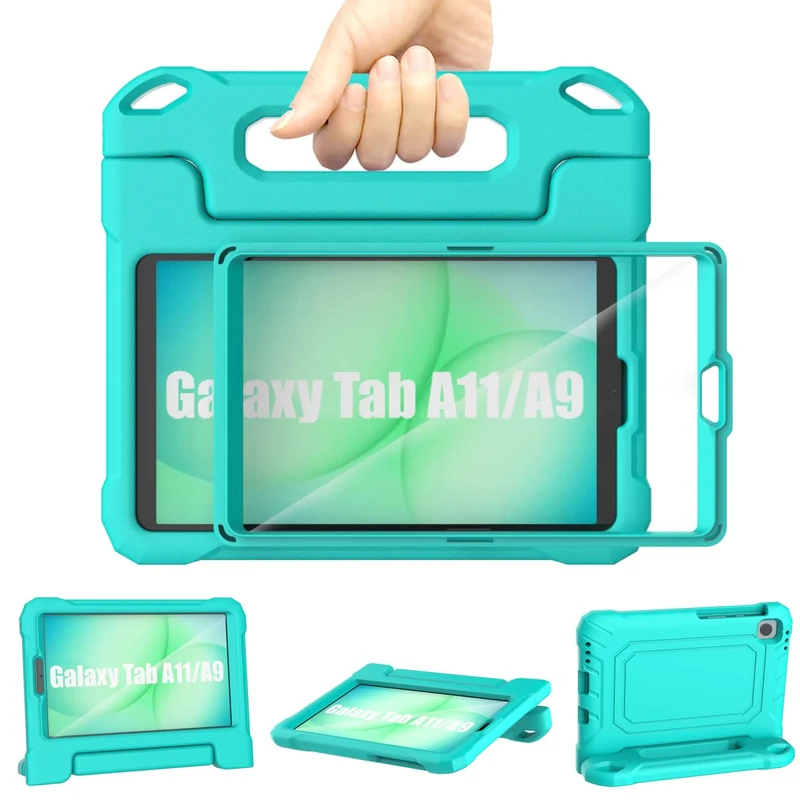 Samsung Galaxy Tab A11/A9 Case Kids 8.7 inch 2025/2023, TrendGate Lightweight Shockproof Samsung A11/A9 Tablet Case Built-in Screen Protector and Handle Stand for Galaxy Tab A11/A9/A7 Lite 8.7" - Cyan