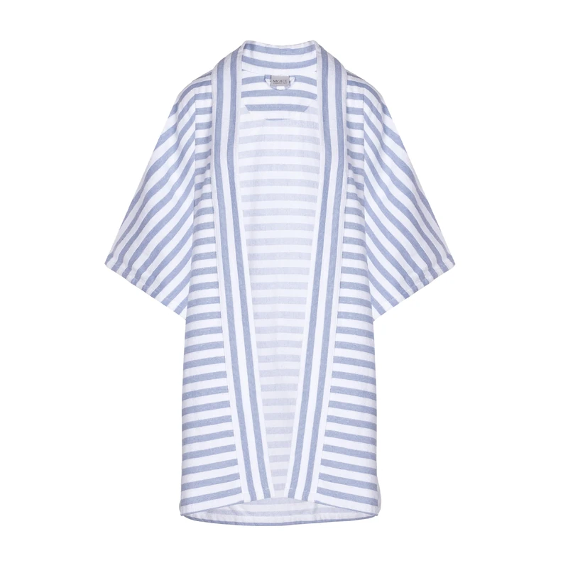 Möve Beach Poncho, Snow/Cornflower, One Size