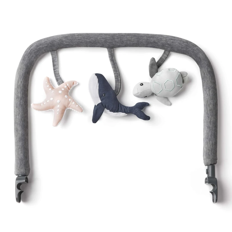 Ergobaby Evolve Bouncer Toy Bar, Accessory for The Ergobaby 3-in-1 Baby Bouncer Baby Swing for Newborns from Birth, Ocean Wonders - Charcoal