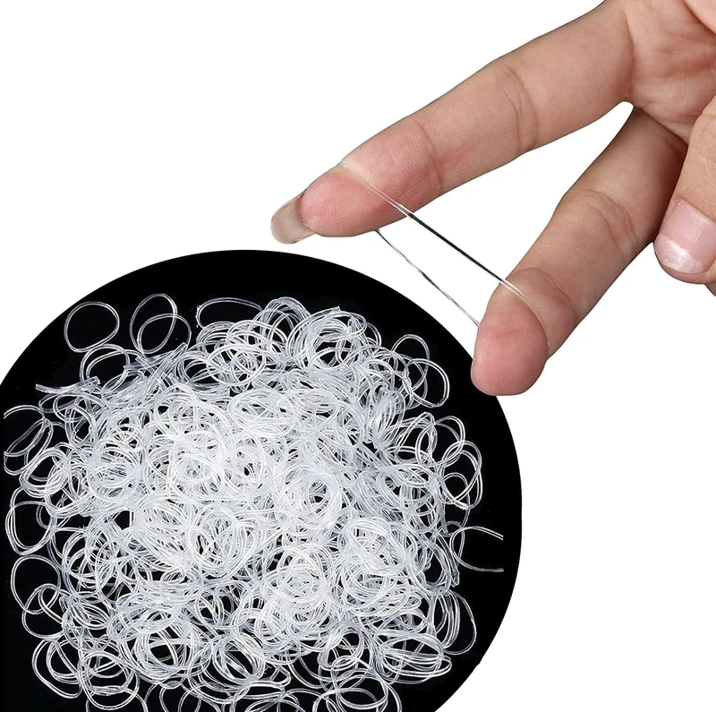 Cosy Companions™ 240x Small Hair Bands - Clear Elastic Hair Ties
