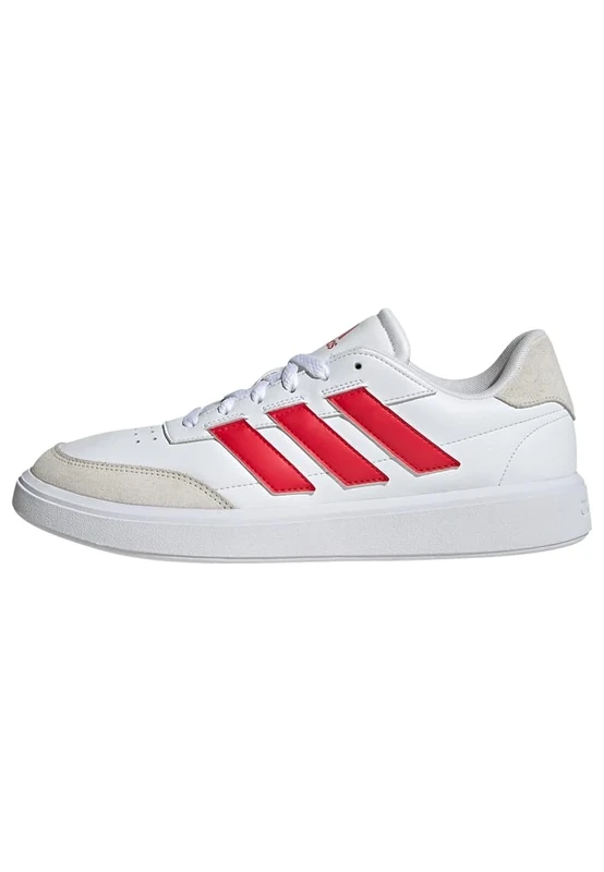 adidas Men's Courtblock Shoes, Cloud White/Pure Ruby/Off White, 8.5 UK