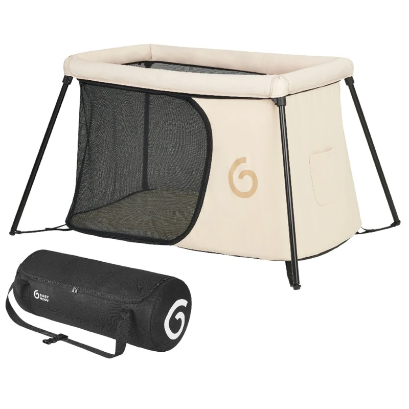 Babymoov Moov & Sleep Travel Cot - Ultra Lightweight (<5kg), from Birth to The Age of 4, Easy Fold & Compact, Padded Mattress and Travel Bag Included, Play Pen Function