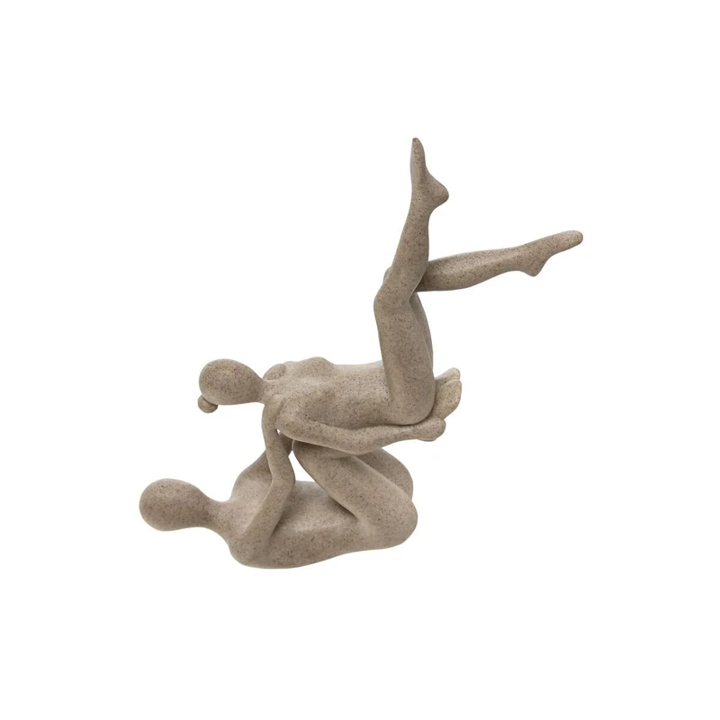 Home ESPRIT Decorative Figure Beige Yoga 20 x 10 x 50 cm - Image 1