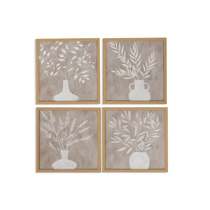 Home ESPRIT Scandinavian Vase Picture 30 x 2 x 30 cm (2 Units) - Image 1