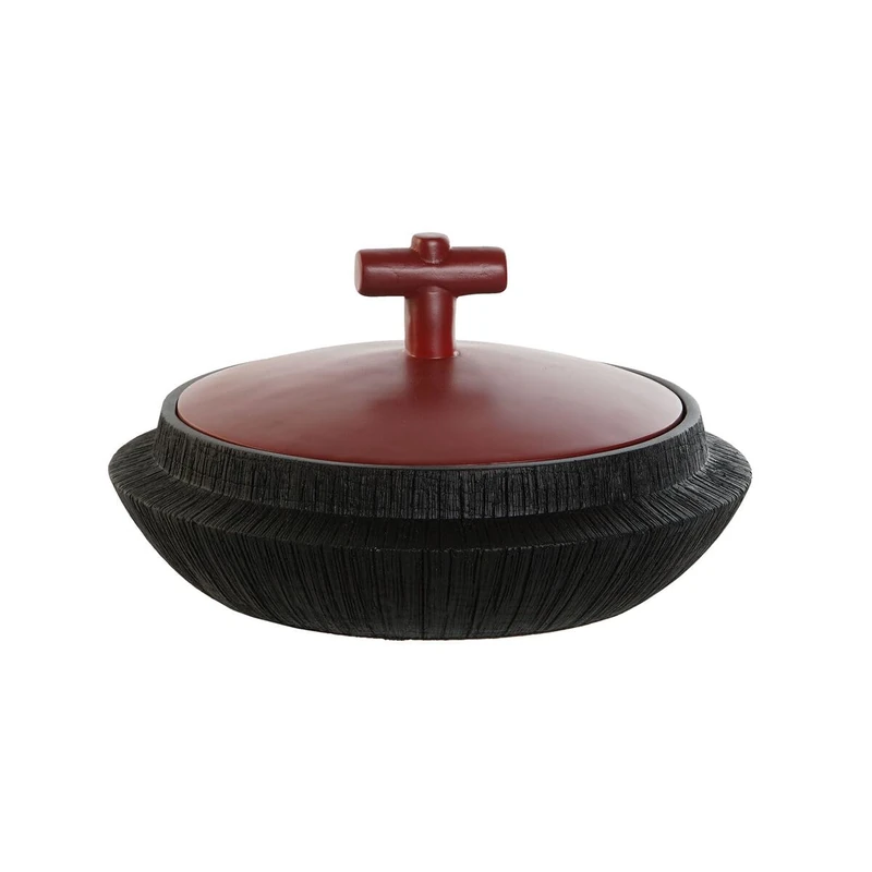 Home ESPRIT Tibor Black Red Resin Oriental Decor 28x28x15cm