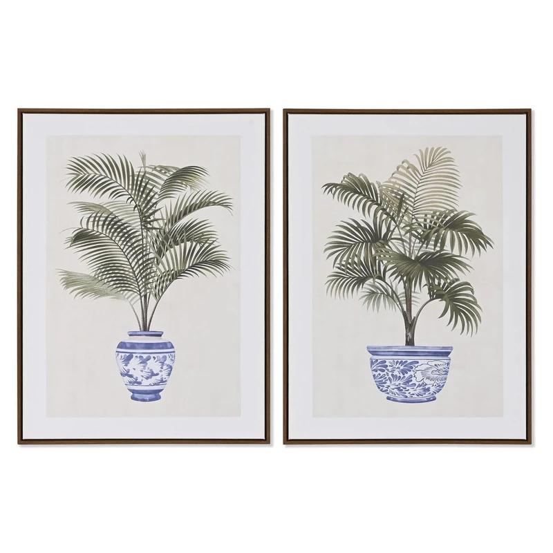 Home ESPRIT Colonial Palm Tree Picture 60 x 4 x 80 cm (2 Units) - Image 1