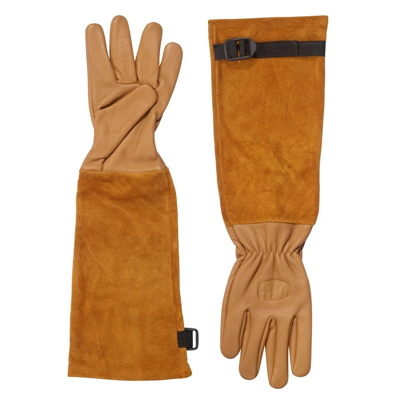 Felco Model 705 Rose Gloves Extra Lge Premium Puncture Resistant Leather Gloves Suede Gantlet Cut Rose Pruning Cutting Snipping Horticultists Florists Gardeners Specialist Rose Cultivators Specialists - Image 1