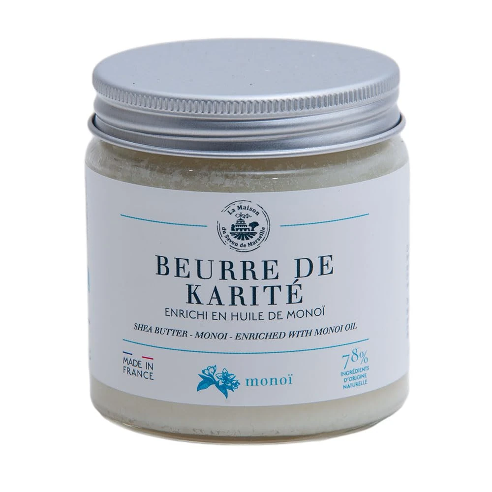 Maison du Savon de Marseille - Shea Butter Enriched with Coconut Oil and Monoi - Pure and Natural - Suitable for all Body Face and Hair Types - Boosts Moisture whilst Nourishing and Protecting - 120ml