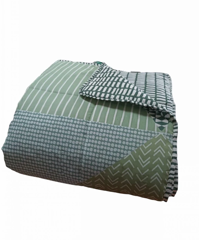 Catherine Lansfield Larsson Geo Bedspread 240x220 Green