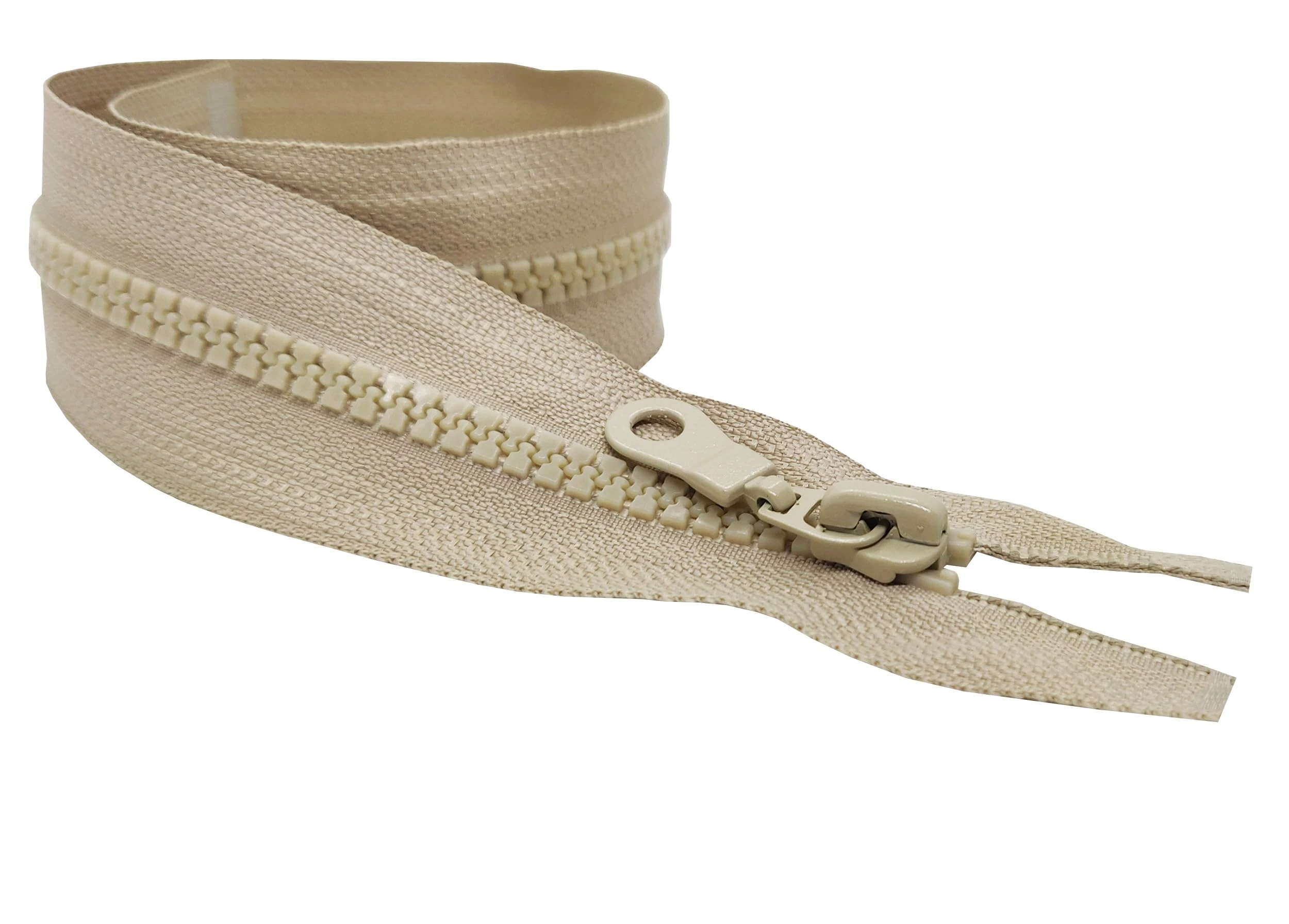 1pc Beige Chunky Zip Open-End Single Fastener Plastic Resin Zipper Size #5 One Way Ideal for Jackets Coats Fleeces 30-85cm (85cm (33.5”))