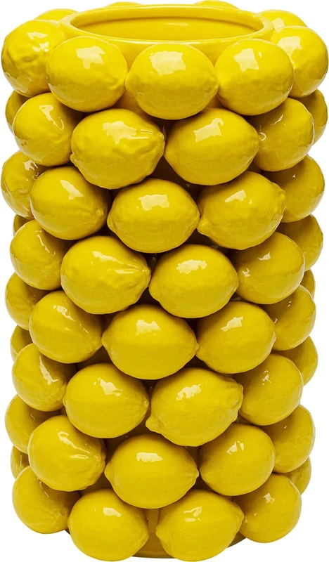 Kare Design Deco Vase Lemon Juice, Yellow, Decorative Vase, for Flowers, Modern, Room Decor, Home Decor Table Decoration for Living Room, Bedroom, Home Office, 43x26x26 cm (H/W/D)