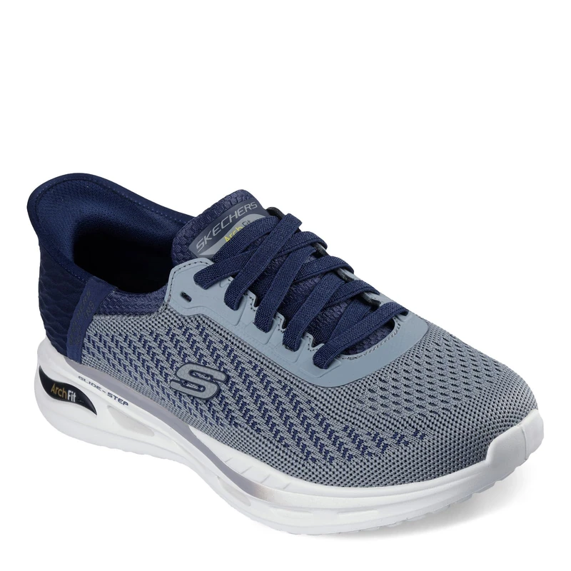 Skechers USA Men's Arch Fit Orvan-Drex Sneaker, Grey/Navy, 10 X-Wide