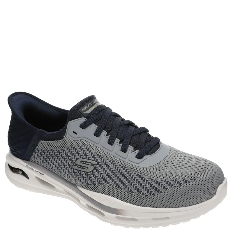 Skechers Men's Arch Fit Orvan-Drex Sneaker, Grey/Navy, 9 UK