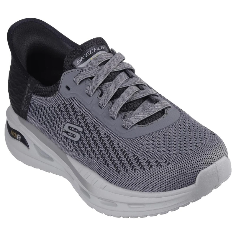 Skechers Men's Arch Fit Orvan-Drex Sneaker, Grey/Black, 9.5 UK