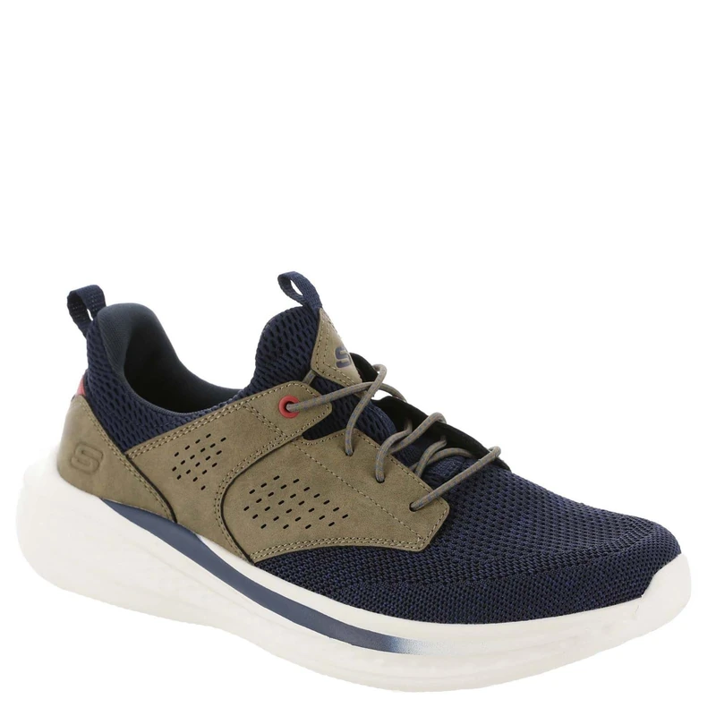 Skechers Men's Slade-Breyer Sneaker, Navy/Tan, 10.5
