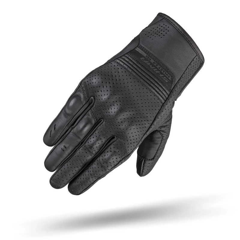 SHIMA BULLET Motorbike Gloves Men Leather Long Summer Biker Armoured Protectors Motorcycle Perforated Ventilated Reinforced Touchscreen Motorsport Glove Street Motorbikes (Mens, Black, L)