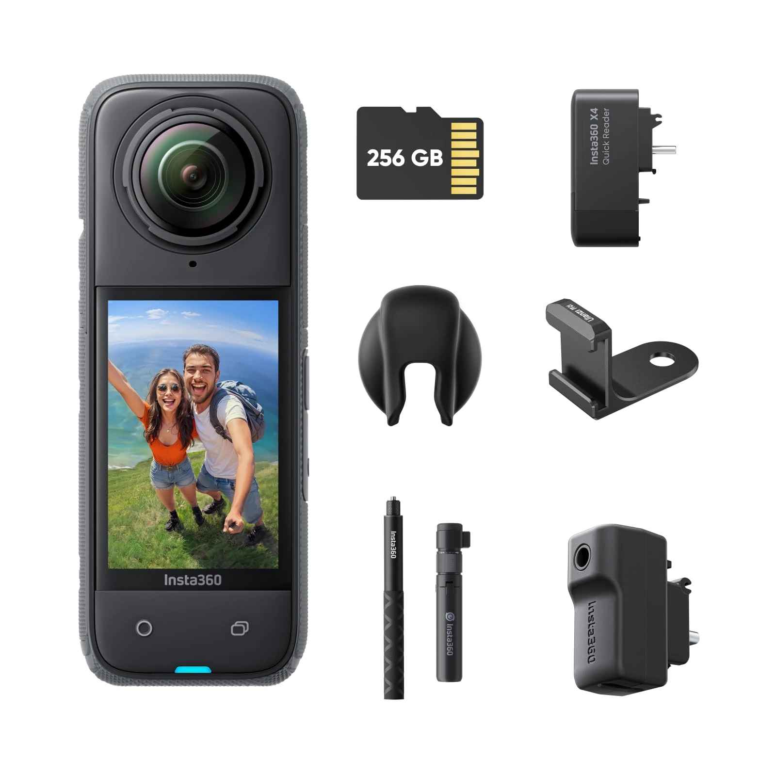 Insta360 X4 Creator Bundle - 8K Waterproof 360 Action Camera, 4K Wide-Angle Video, Invisible Selfie Stick, Removable Lens Guards, 135 Min Battery Life, AI Editing, Stabilization, for Sports, Travel
