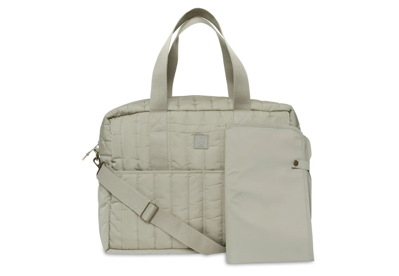 Jollein Changing Bag Puffed Moss - Olive Green - Water-Repellent - Pram Bag - Baby Bag Multifunctional - Olive Green