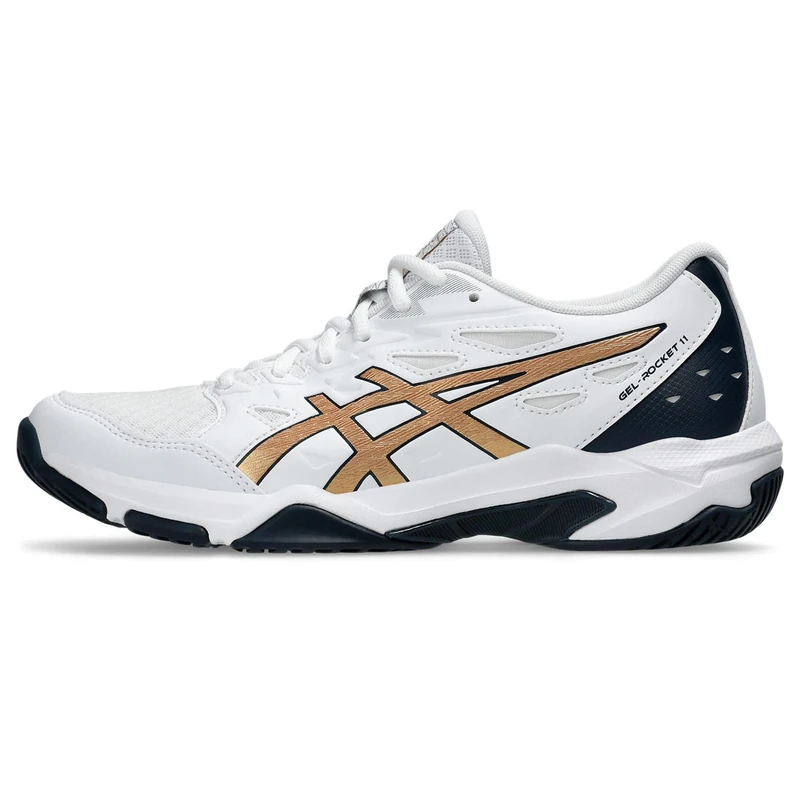 Asics 1072A093-104 Gel-Rocket 11 Women White/Pure Gold UK 9.5