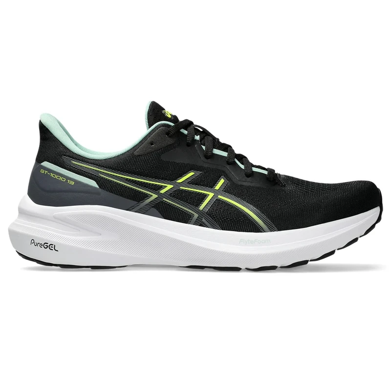 ASICS 1011B858-002 GT-1000 13 Men Black/Safety Yellow UK 5.5